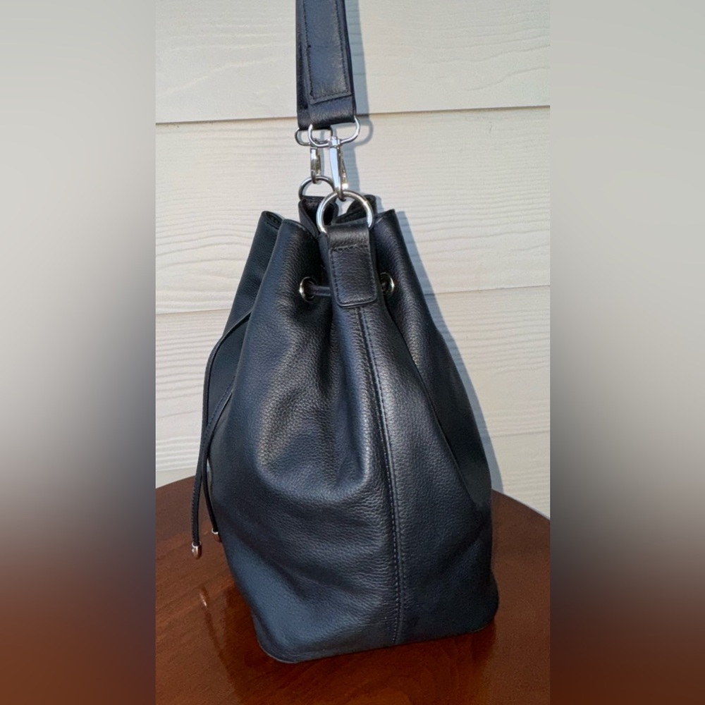 WHBM Black Drawstring Bucket Bag - Picture 9 of 12